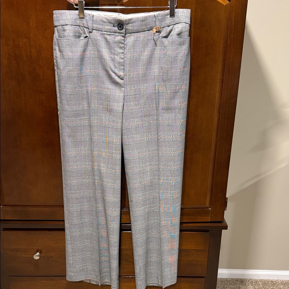 Ladies Gray Plaid Trousers
